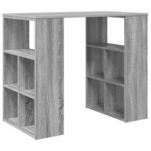 vidaXL Desk with Shelf Grey Sonoma 90 x 50 x 75 cm Engineered Wood