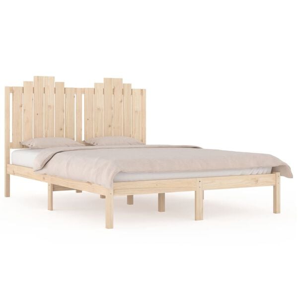 vidaXL Bed Frame without Mattress Solid Wood 140x190 cm (809997+818470)