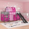 vidaXL Kids'Loft Bed Frame Black and Pink 79.5 x 200 cm Metal