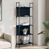 vidaXL Bookshelf Black 155.5x24x166.5 cm Engineered Wood