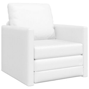 vidaXL Floor Sofa Bed with Cushion White 74 x 77 x 81 cm Faux leather