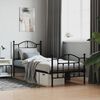 vidaXL Metal Bed Frame without Mattress with Footboard Black 90x200cm