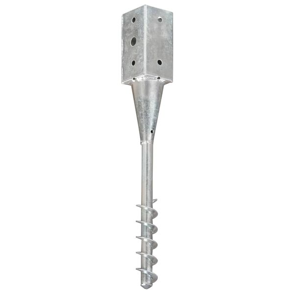 vidaXL Ground Spikes 6 pcs Silver 10x10x57 cm Galvanised Steel