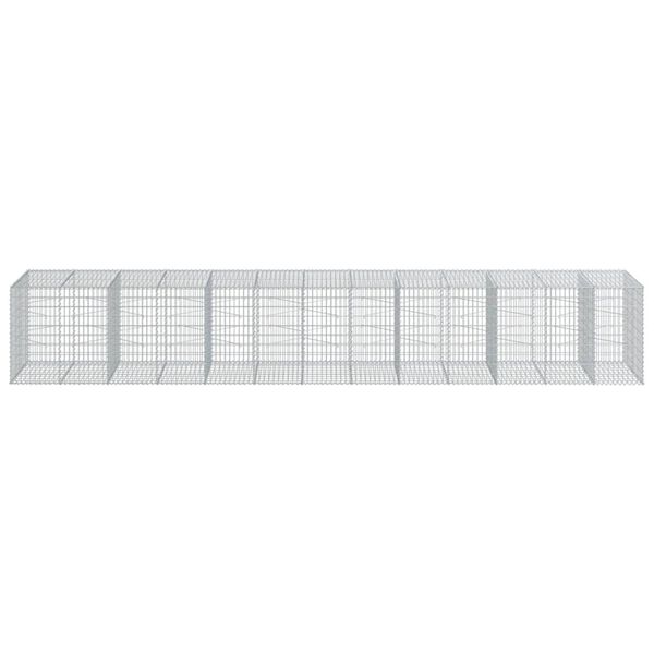 vidaXL Gabion Basket with Cover 650x100x100 cm Galvanised Iron