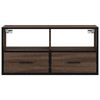 vidaXL TV Cabinet Brown Oak 80x31x39.5 cm Engineered Wood and Metal