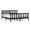 vidaXL Bed Frame without Mattress Black Super King Solid Wood
