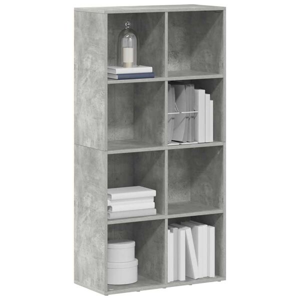 vidaXL Book Cabinet/Sideboard Concrete Grey 66x30x130 cm Engineered Wood