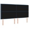vidaXL LED Headboard with LED Strip Lights Manual Blue 180 cm Fabric