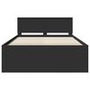 vidaXL Bed Frame with Headboard Black 160 x 200 cm Engineered Wood