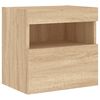 vidaXL TV Wall Cabinet with LED Lights Sonoma Oak 40x30x40 cm
