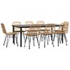 vidaXL 9 Piece Garden Dining Set Poly Rattan