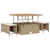 vidaXL Garden Dining Set Beige Poly Rattan