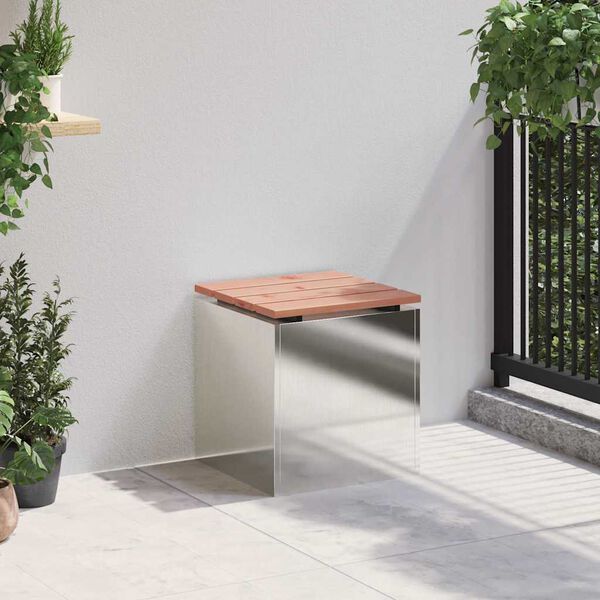 vidaXL Garden Bench Silver 40 x 40 x 43 cm Stainless steel