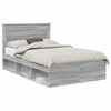 vidaXL Bed Frame Grey Sonoma 120 x 190 cm Engineered Wood