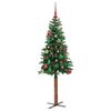 vidaXL Slim Christmas Tree Green 150 cm PVC and Solid Pine wood
