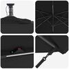 vidaXL Cantilever Banana Parasol Black 249 x 249 x 250 cm