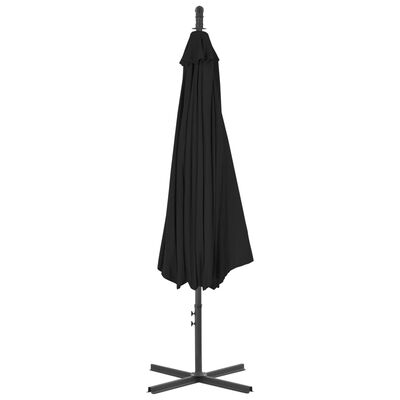 vidaXL Cantilever Umbrella with Steel Pole 300 cm Black