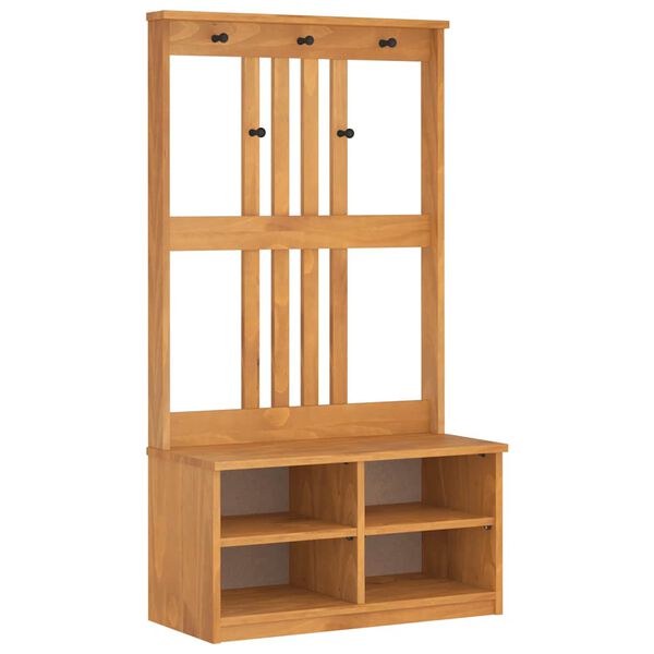 vidaXL Hall Tree SANDNES 87x40x159.5 cm Solid Wood Pine