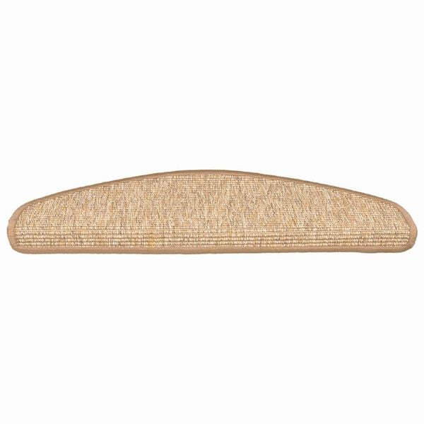 vidaXL Stair Mats 15 pcs 65x21x4 cm Light Brown Half Round Large