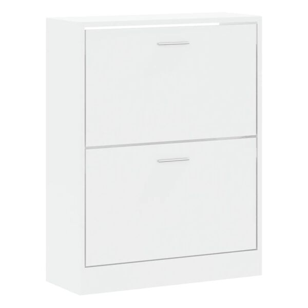 vidaXL Shoe Cabinet High Gloss White 63x24x81 cm Engineered Wood