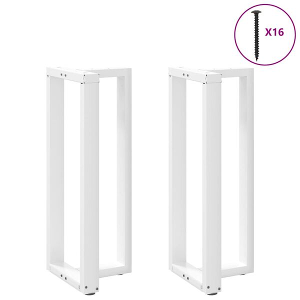 vidaXL Bar Table Legs T-Shaped 2 pcs White 40x35x(100-101) cm Steel