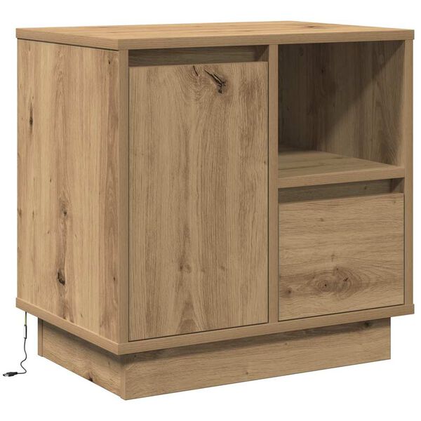 vidaXL Bedside Cabinet Artisan Oak 50 x 34.5 x 50 cm Engineered wood