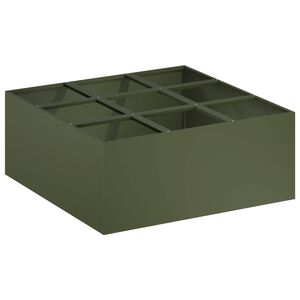 vidaXL Garden Planter Olive Green 100 x 100 x 20 cm Cold-rolled Steel
