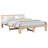 vidaXL Bed Frame with Headboard Natural 160 x 200 cm Solid Pine Wood