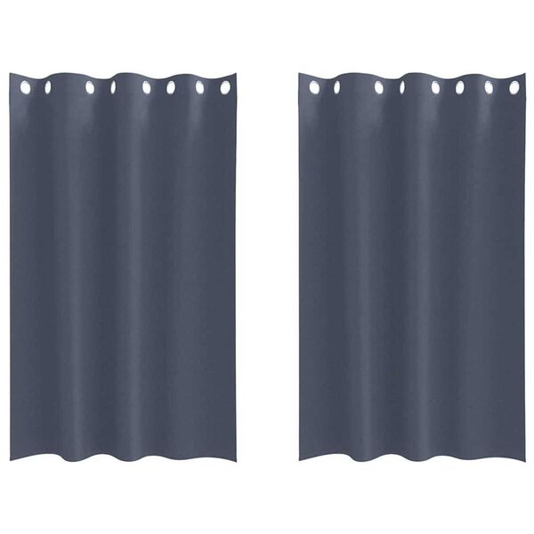 vidaXL Blackout Curtains with Rings 2 pcs Anthracite 175 x 140 cm