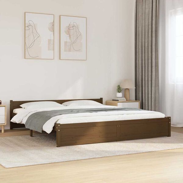 vidaXL Bed Frame without Mattress Honey Brown Solid Wood 200x200 cm