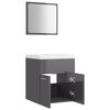 vidaXL Bathroom Furniture Set High Gloss Grey Engineered Wood