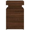 vidaXL Bedside Cabinets with LED Lights 2 pcs Brown Oak 35x39x55 cm