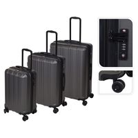 ProWorld 3 Piece Suitcase Set with TSA Lock Black