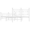 vidaXL Metal Bed Frame without Mattress with Footboard White 135x190cm