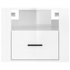 vidaXL Wall-mounted Bedside Cabinet High Gloss White 50x36x40 cm