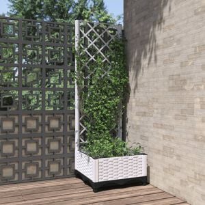 vidaXL Garden Planter White 40 x 40 x 121.5 cm