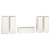 vidaXL TV Cabinet | Set of 5 | White | Solid Pine Wood | Multiple Sizes