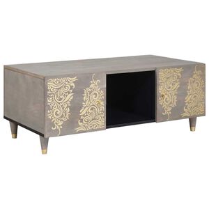 vidaXL Coffee Table Grey 100 x 54 x 40 cm Solid Mango Wood