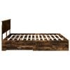 vidaXL Bed Frame with Drawer Smoked Oak 180 x 200 cm Engineered Wood