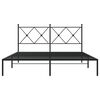 vidaXL Metal Bed Frame without Mattress with Headboard Black 160x200cm
