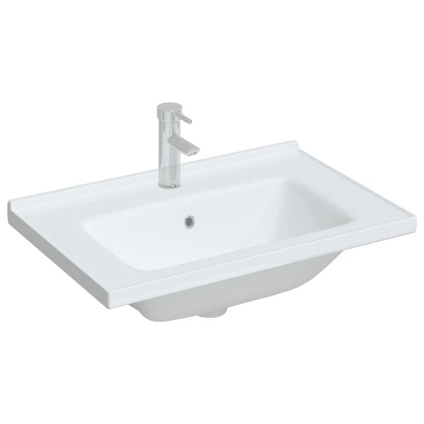 vidaXL Bathroom Sink White 71x48x19.5 cm Rectangular Ceramic