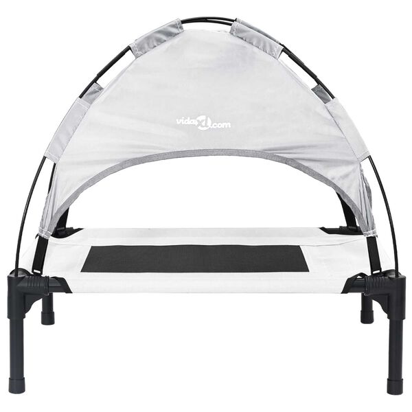 vidaXL Dog Bed Folding Manual Silver Grey 76 x 62 x 70.5 cm Steel