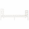 vidaXL Bed Frame without Mattress White 75x190 cm Small Single Solid Wood