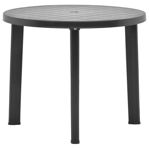 vidaXL Garden Table Anthracite 89 cm Plastic