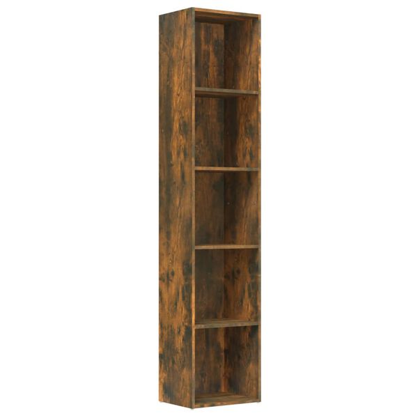 vidaXL Book Cabinet Smoked Oak 40x30x189 cm Engineered Wood