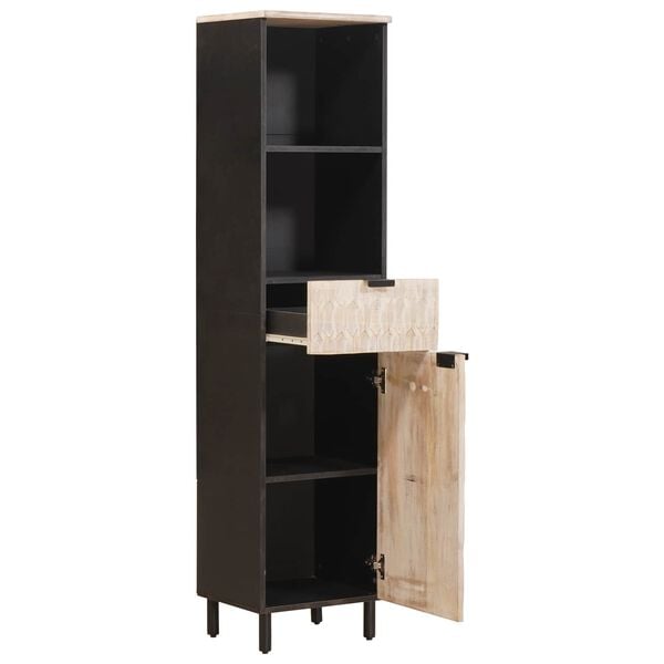 vidaXL Bathroom Cabinet with Shelf Black and White 38 x 33 x 160 cm