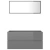 vidaXL 2 Piece Bathroom Furniture Set High Gloss Grey Engineered Wood