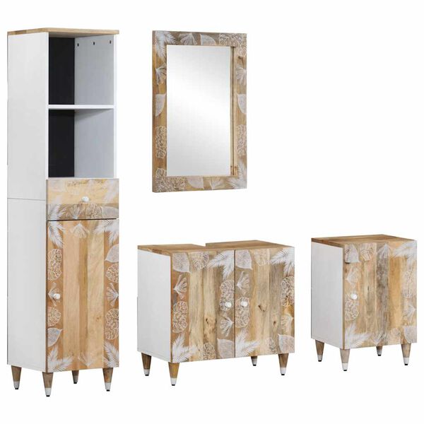 vidaXL 4 Piece Bathroom Furniture Set Solid Wood Mango