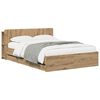 vidaXL Bed Frame with Storage and Headboard Artisan Oak 135 x 190 cm