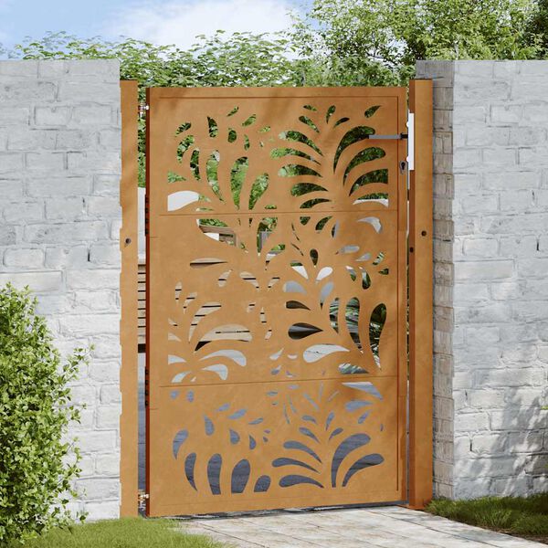 vidaXL Garden Gate 100x125 cm Weathering Steel Wave Design